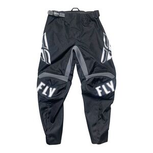 Fly Racing youth F-16 motocross riding dirt bike pants in black & white 24